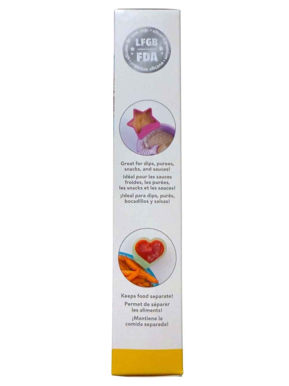 Bumkins Silicone Little Dippers (2-Pack) – Heart & Star Dip Bowls for Babies - Picture 4 of 6